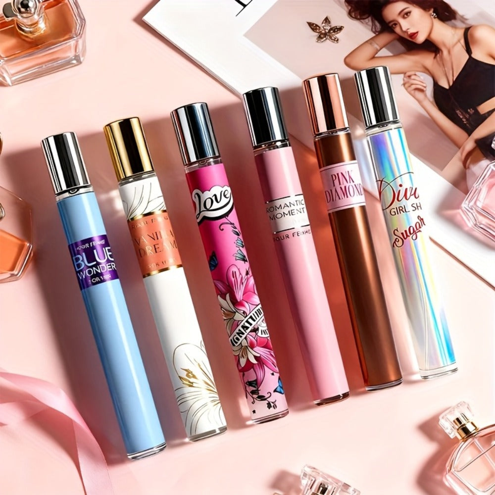 Perfume Gift Set with Six 35ml Eau de Parfum Travel Sprays in Assorted Bottle and Box Designs