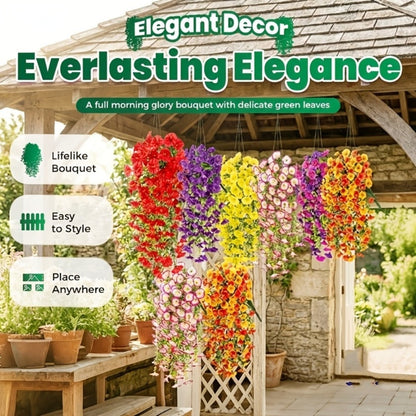 Three-Piece Artificial Rose Vine Garland with 216 Listed Flowers in Twelve Exact Color Combinations