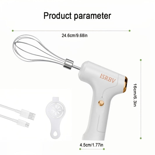 Wireless Electric Whisk Handheld Mixer - Rechargeable Cordless Egg Beater with Vertical Stand Design, Long Battery Life, Powerful Motor for Baking, Custard, Cream & Desserts, Kitchen Gift
