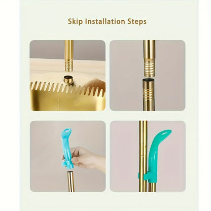 Golden Broom and Dustpan Set with Sectioned Long Handle, Wide Head and Broom-Only or Two-Piece Checkout Options
