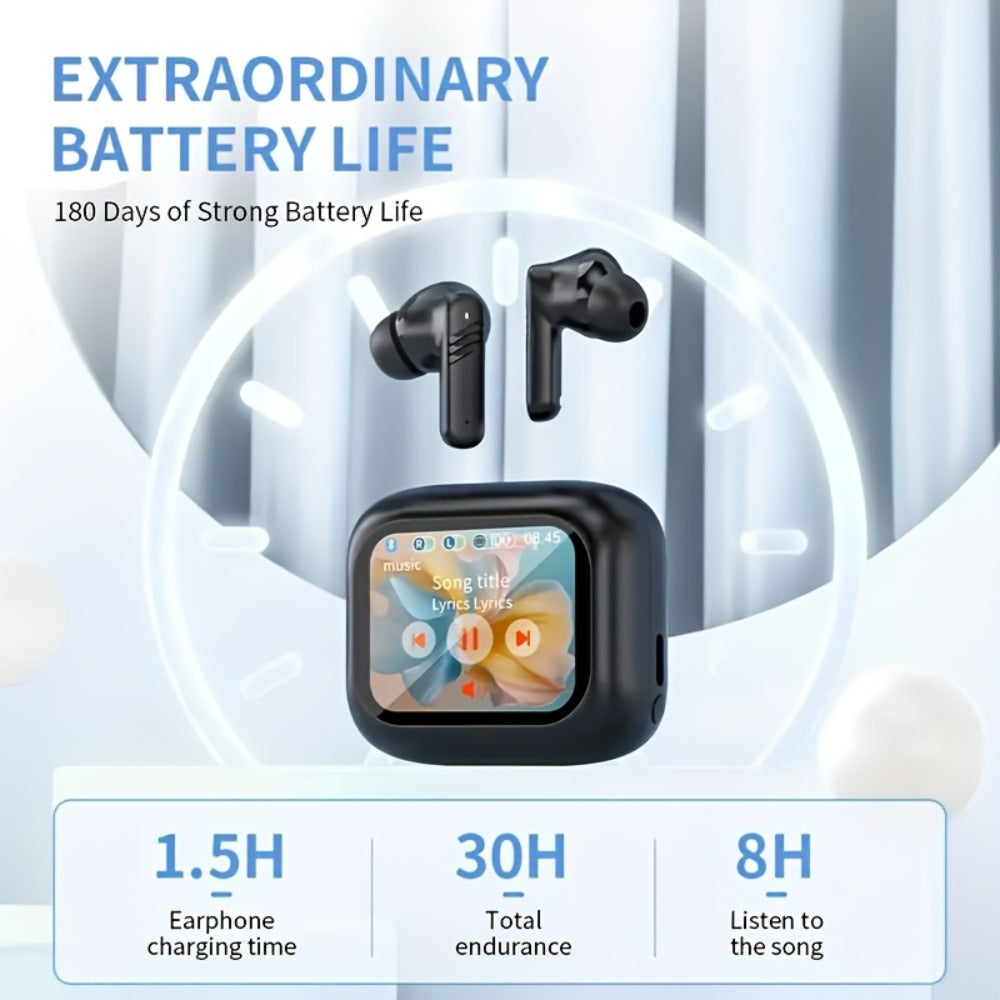Wireless Earbuds Bluetooth 5.4 with ANC and ENC, LED Touchscreen Case and 48-Hour Playtime