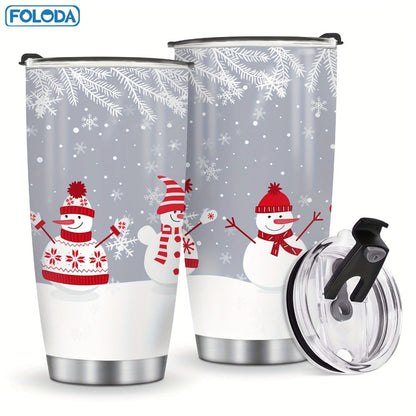 Insulated Tumbler 20oz Christmas Patterns with Stainless Steel, Lid, Straw and Seven Designs