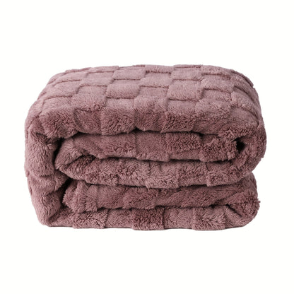 Quilted Flannel Throw Blanket – 180-200gsm Soft Warm All-Season Bed Cover, 17 Patterns, Rhinestone & Checker Designs, 2 Sizes