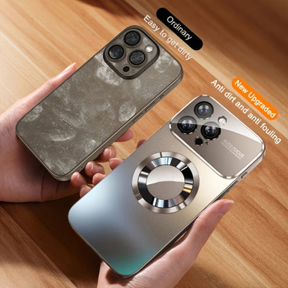 Phone Case Matte Titanium-Finish Magnetic Cover with Built-In Glass Lens Protector for Select iPhone Models