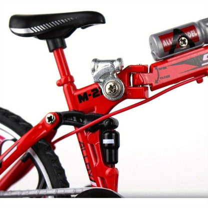 Diecast Mountain Bike Model 1:8 Scale Alloy Foldable Miniature Bicycle Figurine for Home Office Desk Decor