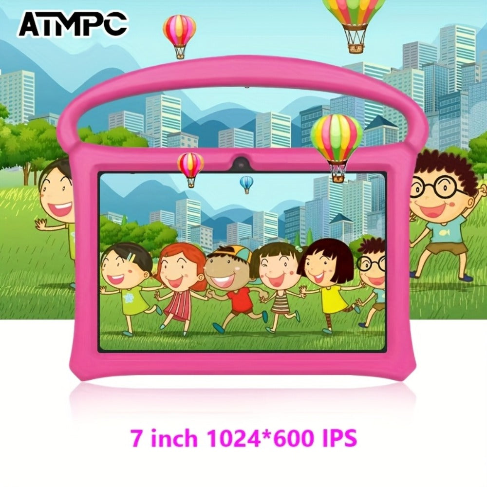 Kids Tablet 7 Inch with Android 14, 4GB RAM, 32GB Built-In Storage, HD Touchscreen and Silicone Case