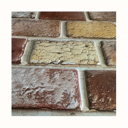 Twenty-Piece Vintage Brick and Stacked-Stone Wall Tile Sticker Set in Pattern 579, 566 or 576