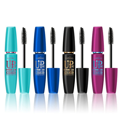 Black Mascara Four-Piece Set with Turquoise, Blue, Black and Magenta Tubes and Straight Bristle Wands