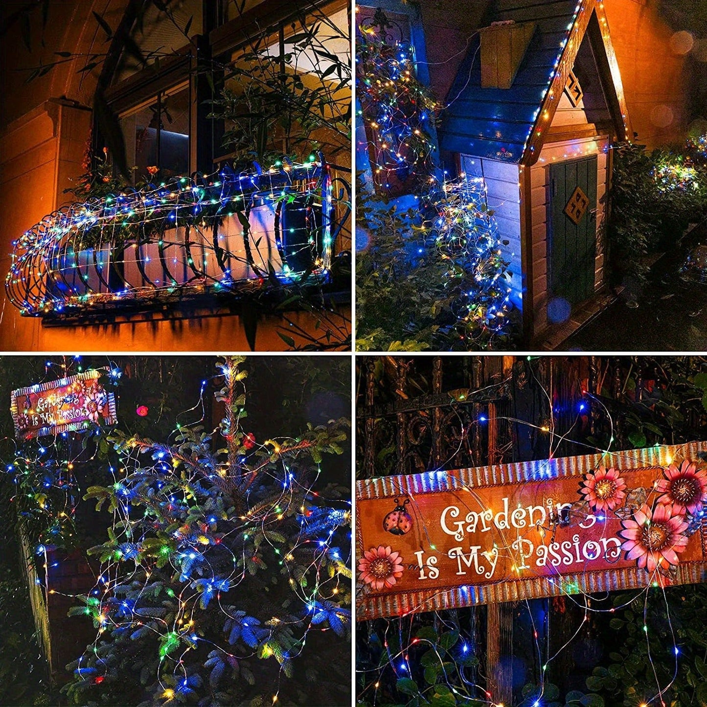 Solar String Lights Outdoor 2 Pack 104Ft 300LED IP65 Waterproof 8 Modes Fairy Lights for Garden Yard Patio Tree Christmas Wedding Party Decor