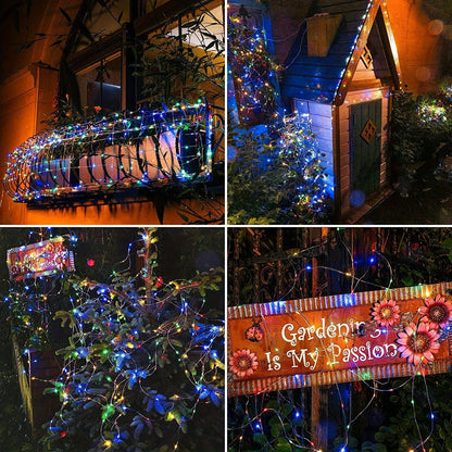 Solar String Lights Outdoor 2 Pack 104Ft 300LED IP65 Waterproof 8 Modes Fairy Lights for Garden Yard Patio Tree Christmas Wedding Party Decor
