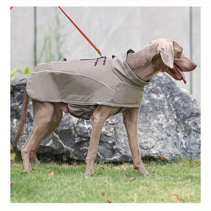 Dog Jacket for Small Breeds – Windproof Warm Pullover Coat with Reflective Stripes, Woven Fabric, Machine Washable Pet Outerwear for Spring & Fall, Colors: Light Brown & Black, Sizes XS–3XL