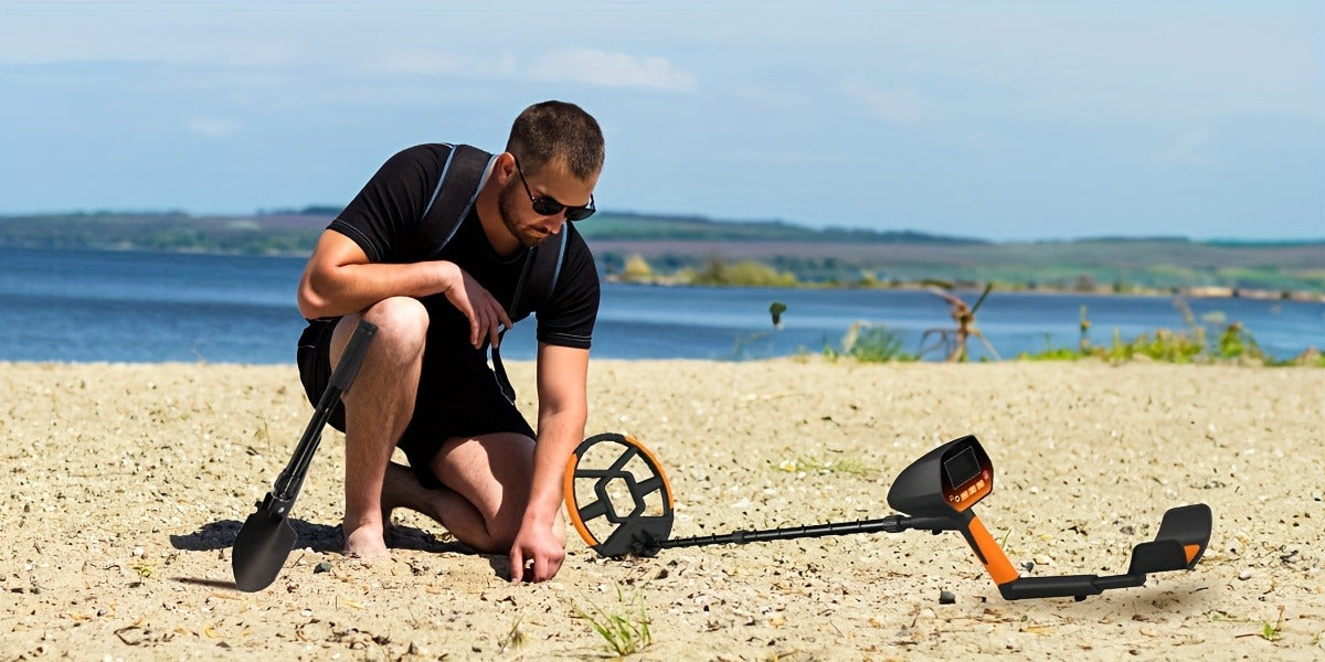LCD Metal Detector with 8-Inch Search Coil, Adjustable Shaft and Green, Yellow or Basic-Version Options