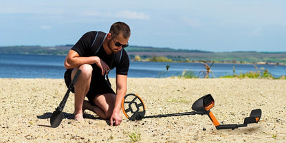 LCD Metal Detector with 8-Inch Search Coil, Adjustable Shaft and Green, Yellow or Basic-Version Options