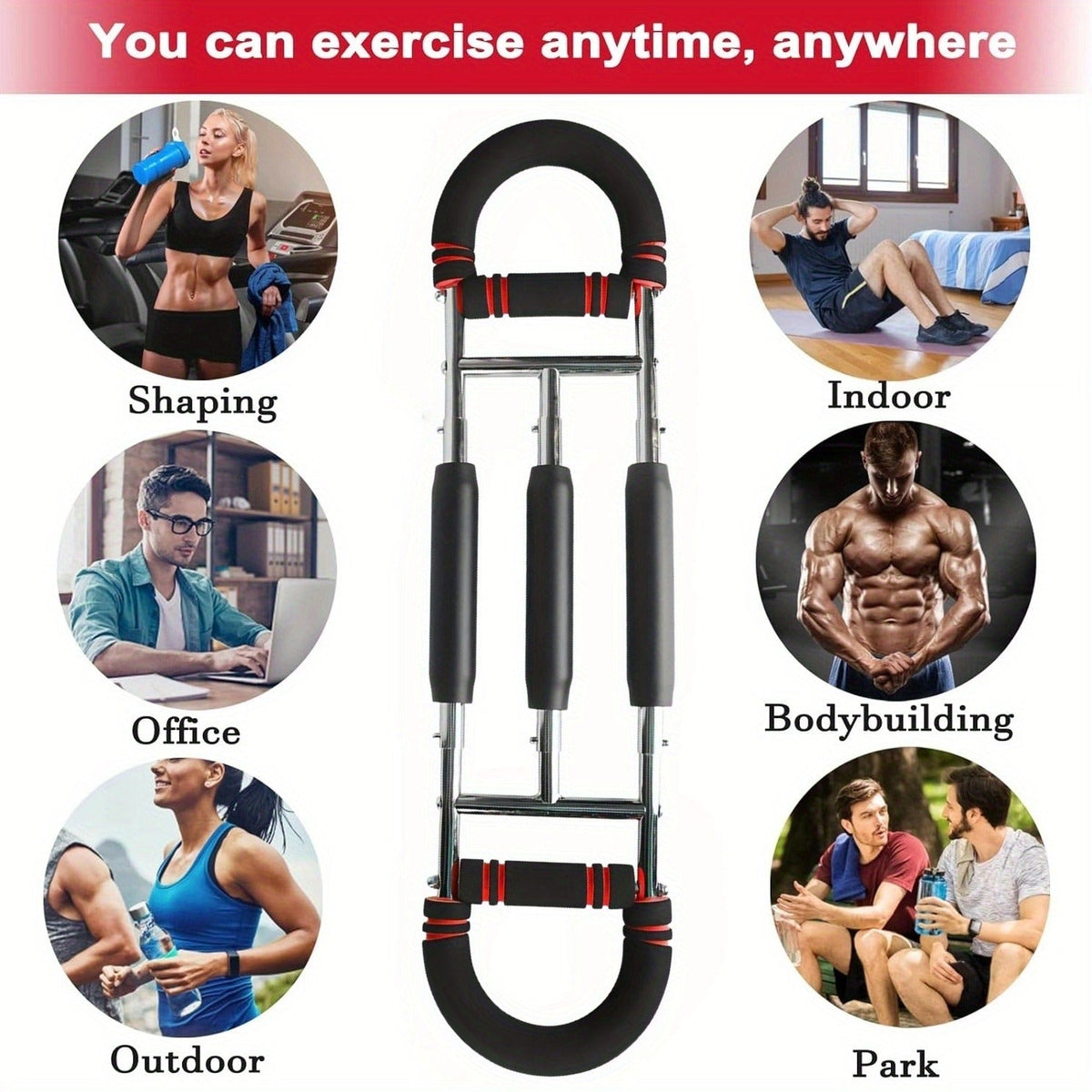 Fitness Equipment MoKo Spring Chest Expander with Black Mini Red Three-Tube and Blue Reinforced Options
