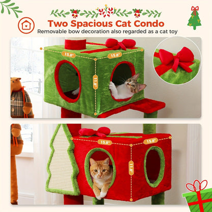 90-107.9-Inch Floor-to-Ceiling Cat Tree with Four Platforms, Tension Post and Five Style Options