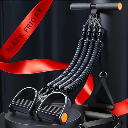 Foot-Pedal Resistance Band Puller in Black or Purple with 50, 75 or 100-Pound Checkout Labels