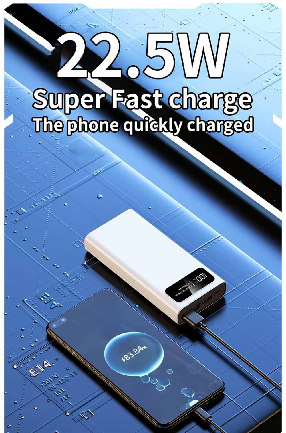 30000mAh Portable Charger with Bidirectional Fast Charging Dual USB & USB-C Power Bank High Capacity Battery Pack for iPhone Android Samsung Tablet Travel Outdoor Emergency