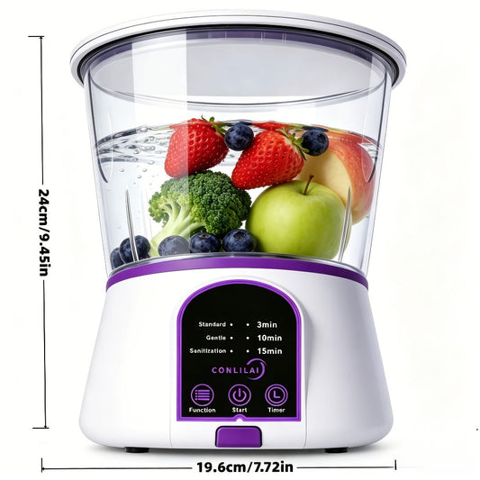 Fruit and Vegetable Cleaner Machine Ultrasonic Purifier Multifunctional Household Food Cleaning Device Rechargeable for Removing Pesticides Bacteria Single Dual Battery Options
