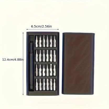 25-Piece Precision Screwdriver Set with Phillips and Slotted Bits, Magnetic Driver and Compact Storage Case