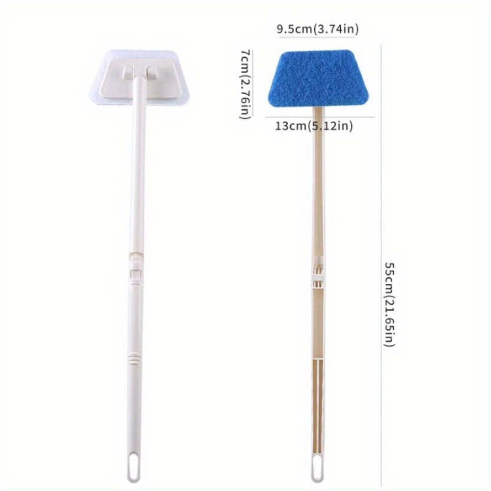 Cleaning Brush Set 16pcs All-Purpose Deep Clean System | 2-in-1 Bath Scrubber & Window Squeegee with 22" Extendable Handle | 90° Rotating Head Bathtub Brush Kit for Indoor & Outdoor Surface Cleaning