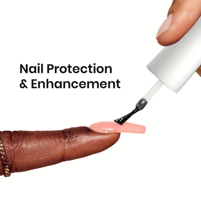 Builder Gel Nail Kit 5-in-1 Clear Nail Extension Gel Set — Primer Brush Repair Gel Nail Strengthening Overlay Kit 0.51oz, Beginner DIY Home Salon for Natural Nails Women Nail Art Starter