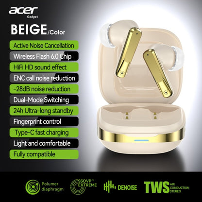 Acer Mini In-Ear Wireless Earbuds Bass Stereo Touch Control, Noise Cancelling Microphone Bluetooth 5.4, Portable Lightweight Long Battery Life, Compatible with Phone Laptop Tablet Mobile, for Exercise