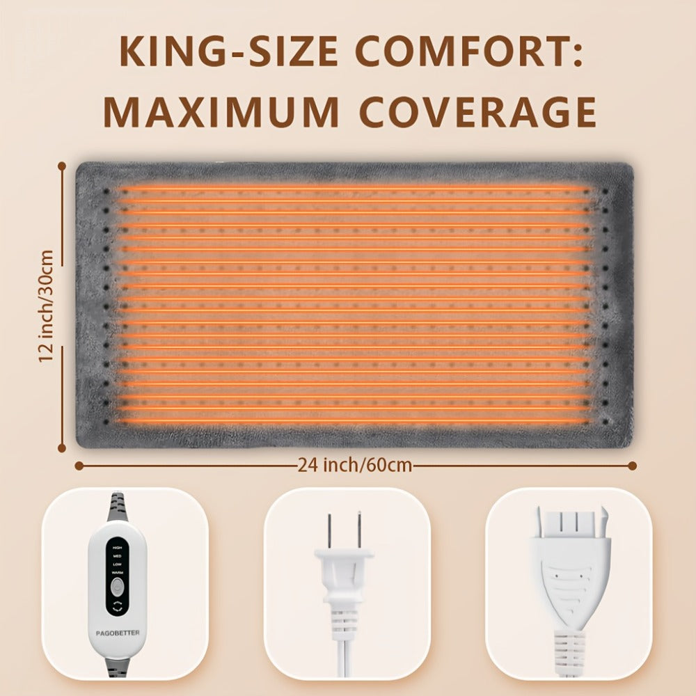 Heating Pad for Back & Neck Pain Relief – Ultra Soft Flannel, Fast Heating, Dry & Moist Heat, Auto Shut-Off, Machine Washable (Small 12x15in / Standard 12x24in / Large 17x33in)