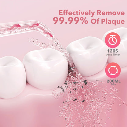 Cordless Water Flosser Oral Irrigator 5 Modes — 6 Interchangeable Tips, IPX7 Waterproof, 350ml Tank, Rechargeable, Ideal for Braces, Bridges & Implants, Home & Travel Teeth Cleaning