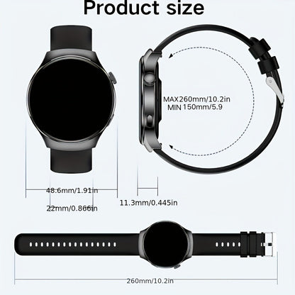 Watch 4 Pro Business Smartwatch for Men & Women, Wireless Calling, Weather Alerts, Music Control, Message Notifications, Step Counter & Calorie Tracker, Elegant Business Style – Compatible with Android & iPhone