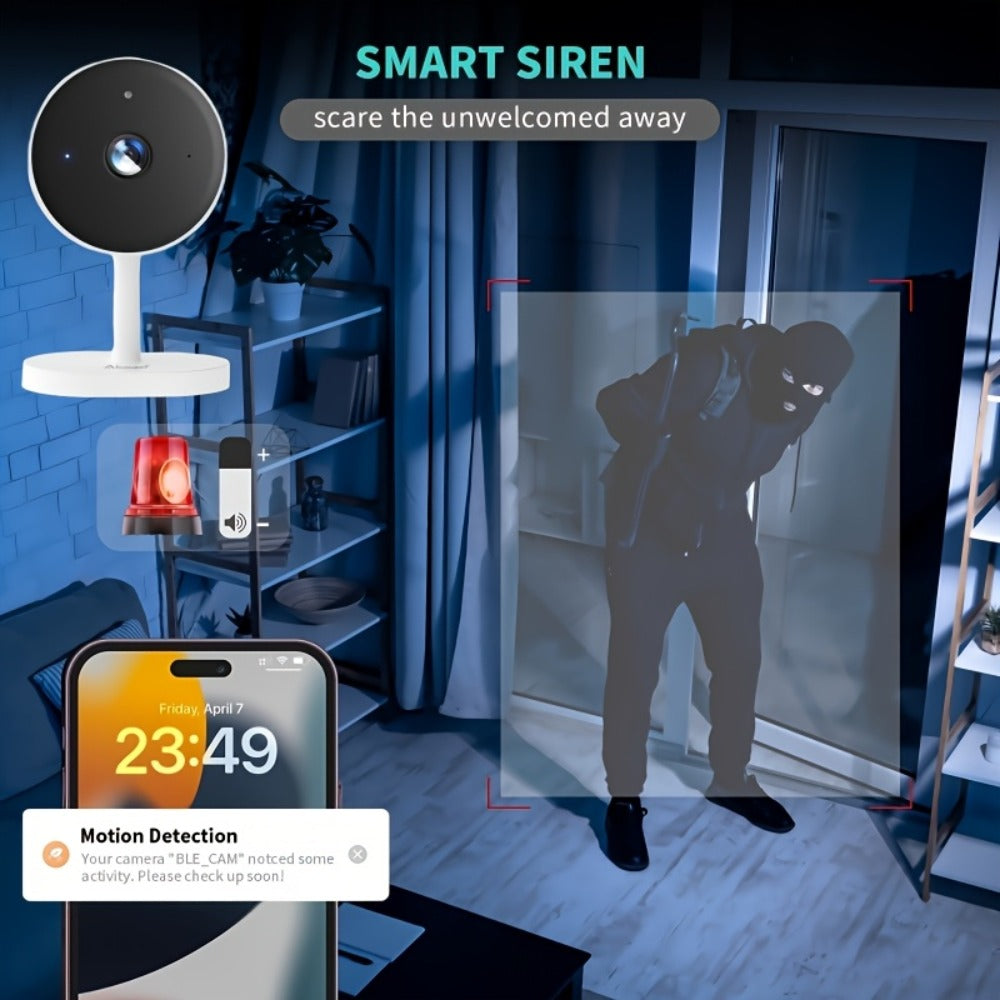 Security Camera 3MP CW1303 Card-Style Indoor Model with Dual-Band WiFi, Infrared Night Vision and Two-Way Audio