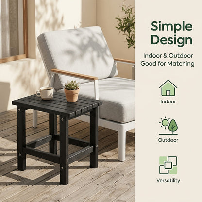 Outdoor Side Table, Poly Lumber Adirondack Side Table 19.68in Oversized Outdoor Weather shown in the main product view