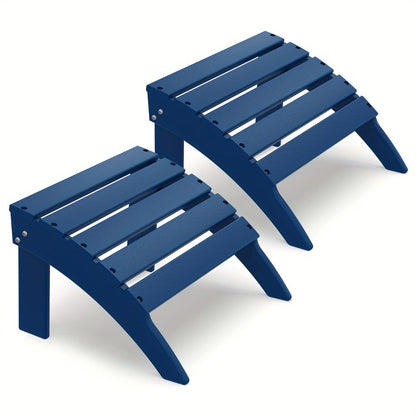 19.7-Inch HDPE Outdoor Ottoman with Footrest and Multiple Color Options for Patio detail image - detail view 19