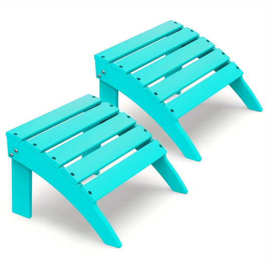 Outdoor Ottoman, Adirondack Ottoman HDPE Footrest - All-Weather Outdoor Footstool 19.7" shown in the main product view