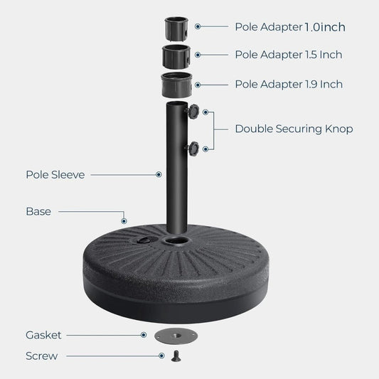 19-Inch Heavy-Duty Umbrella Base for Outdoor Shade and Protection in Patio detail image
