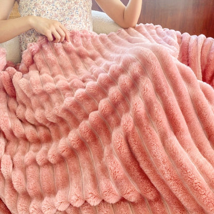 Reversible Faux Rabbit Hair Blanket in Four Colors and Five Sizes from 39 x 60 to 108 x 90 Inches