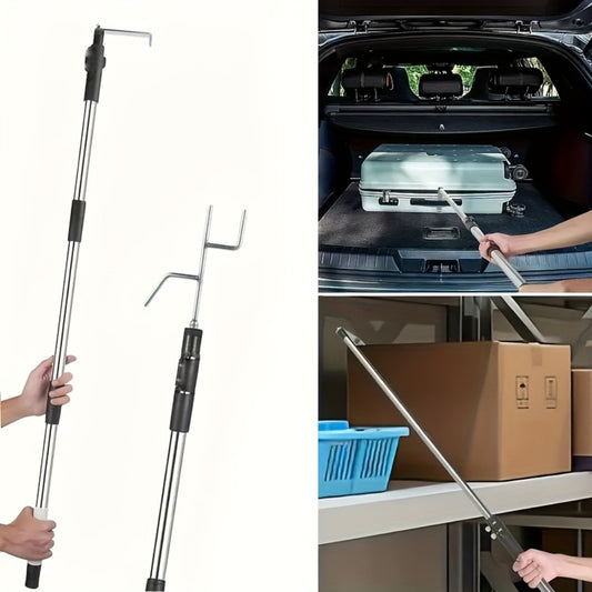 Telescopic Truck Grab Bar Set Stainless Steel Adjustable Length Anti-Slip Grips 59 Inch for Pickups Trucks Trailers Warehouses Construction Sites Easy Storage Durable