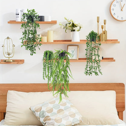 Hanging Artificial Greenery Vines, Four-Piece Mixed Pack with Boston Fern, Eucalyptus and Trailing Styles