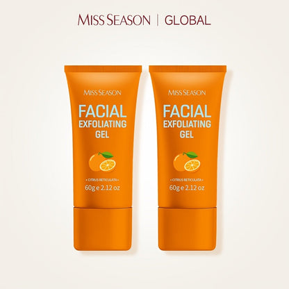 Facial Exfoliating Gel Two-Pack with Two 60g Orange Tubes, Flip-Top Caps and Face-or-Body Rinse-Off Format