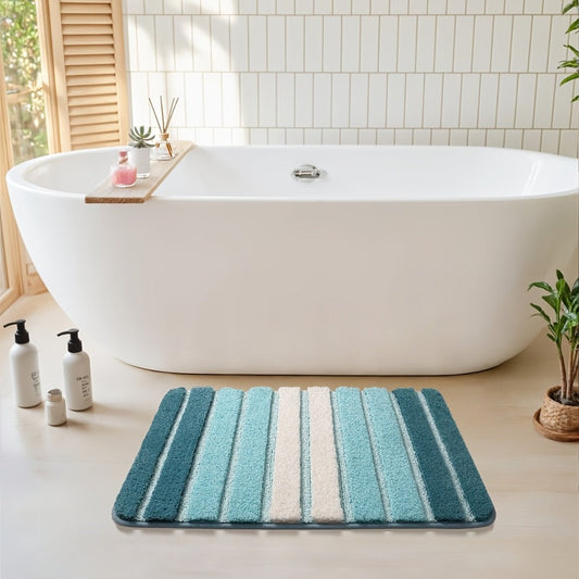 Chenille Bath Rug Non-Slip Absorbent Bathroom Mat – Extra Thick 1850g/㎡ Plush Washable Floor Mat for Bathroom Shower