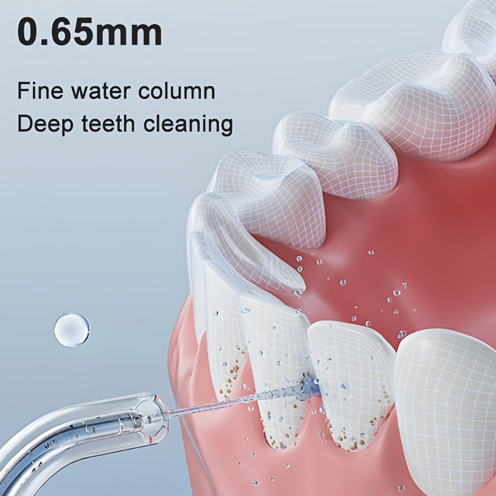 Water Flosser Portable Oral Irrigator – 360° Rotating Nozzle, 3 Pressure Modes, 4 Nozzle Tips, Rechargeable Cordless Teeth Cleaner for Travel & Daily Use