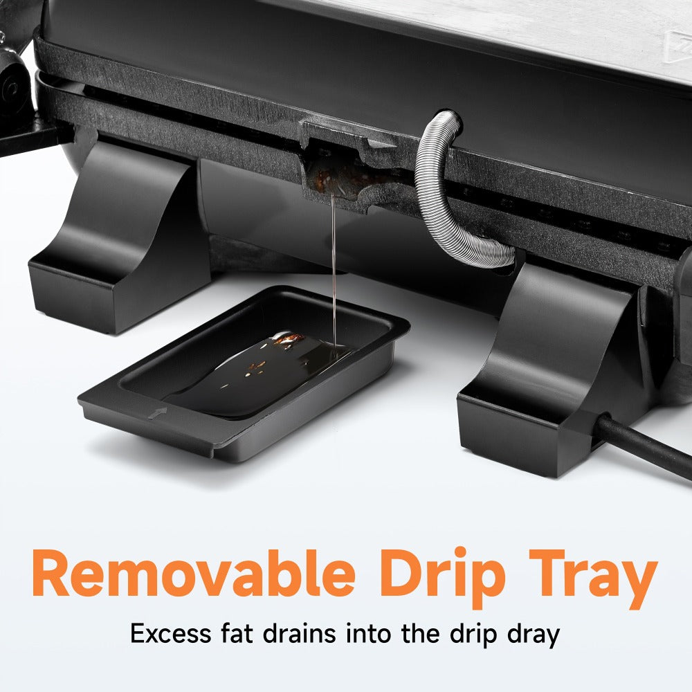 Panini Press Grill 3-in-1 Electric Indoor Grill with Non-Stick Plates - 180° Flat Grill Sandwich Maker with Floating Hinge Grease Tray Temperature Control, Compact Countertop Grill for Home Dorm Office