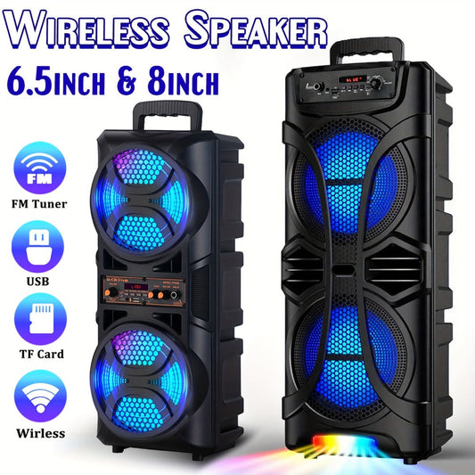 PA Speaker Karaoke Machine 3000W with Dual 6.5" Woofers – Bluetooth Wireless, FM Radio, Party Lights, Wired Microphone Included, Portable Boombox for Parties, Events & Outdoor Use