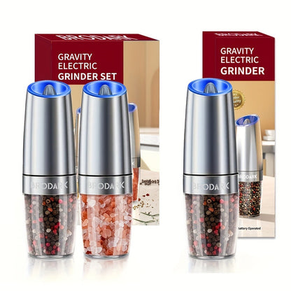 BRODARK Gravity-Activated Spice Grinder with Blue LED, Adjustable Grind and One- or Two-Piece Options