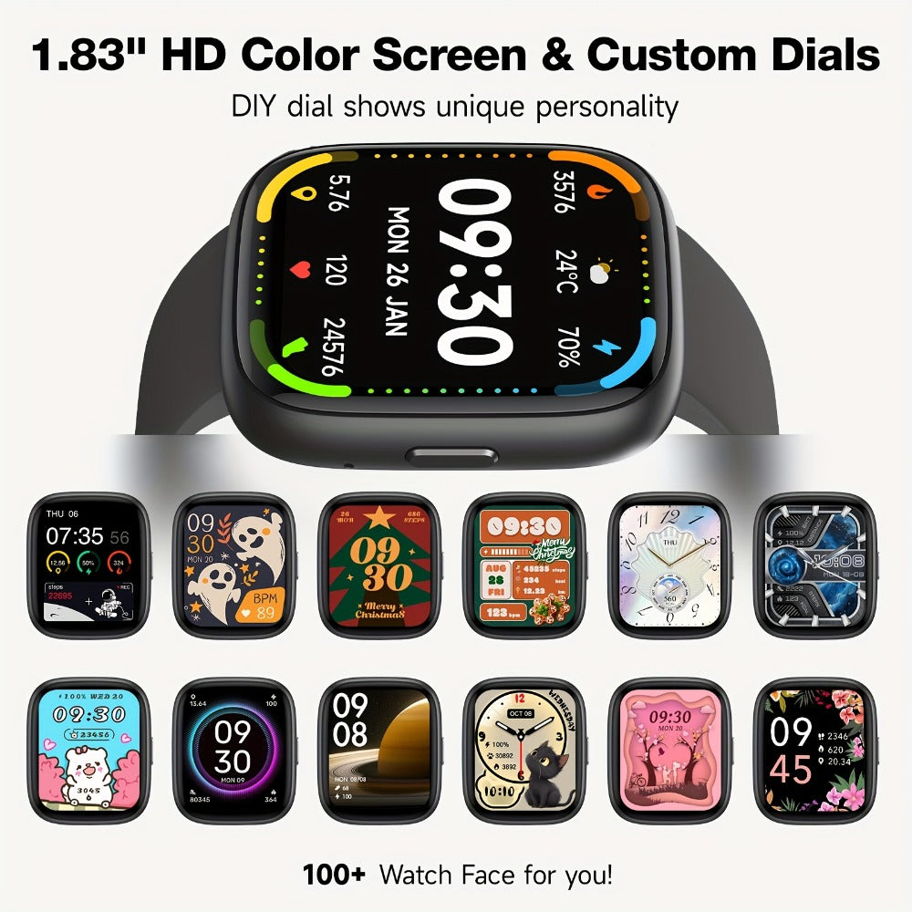 Smartwatch – Alexa Built-in Waterproof 1.83" HD – Wireless Calling, 100+ Sport Modes, Heart Rate SpO2 Sleep Tracker, Optional Woven…