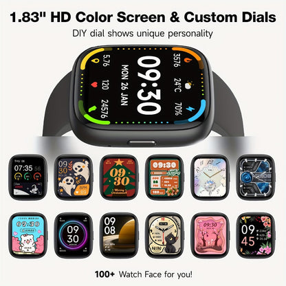 Smartwatch – Alexa Built-in Waterproof 1.83" HD – Wireless Calling, 100+ Sport Modes, Heart Rate SpO2 Sleep Tracker, Optional Woven…