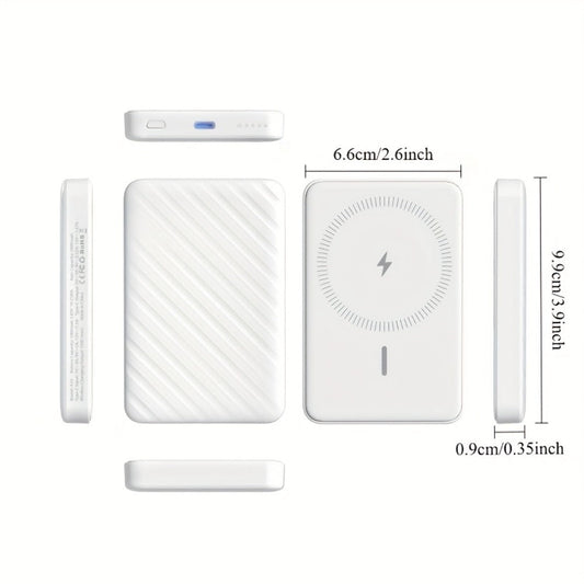 Travel Magnetic Wireless Power Bank 5000mAh 15W Fast Charging – Slim MagSafe-Compatible Portable Charger for iPhone 16 15 14 13 12 Pro Max Plus, Business & Emergency Battery Pack for On-the-Go Use