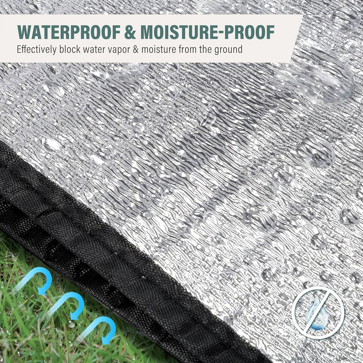 Two-Piece Foldable Camping Mat Set with Silver-Tone Surface and Displayed 78.74 x 39.37-Inch Size