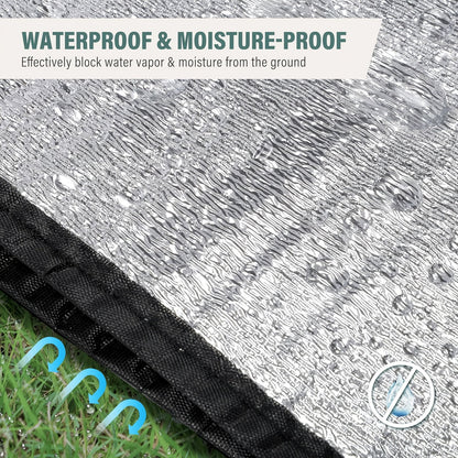 Two-Piece Foldable Camping Mat Set with Silver-Tone Surface and Displayed 78.74 x 39.37-Inch Size