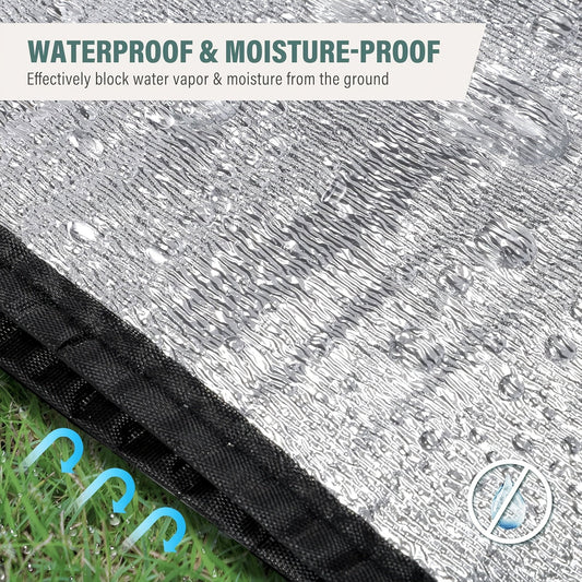 Insulated Camping Mat 2-Pack Aluminum Foil EPE Foam Foldable Moisture-Proof Outdoor Picnic Mat 78x39in – Portable Lightweight All-Season Ground Pad