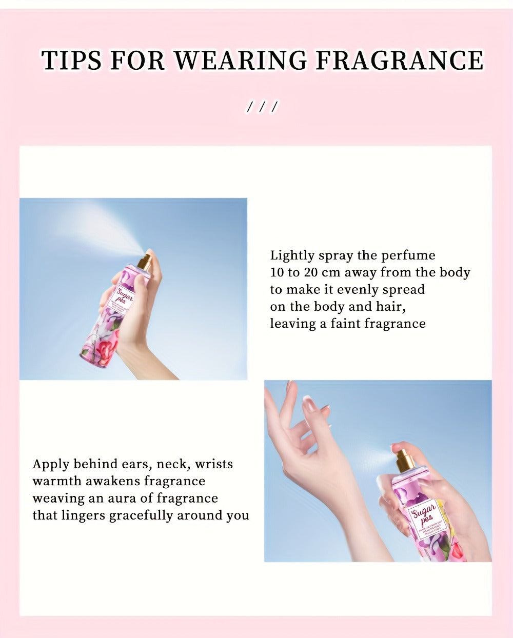 Floral and Fruit Body Mist Spray, 8 fl oz / 236ml in Fourteen Exact Scent Options for External Body Use